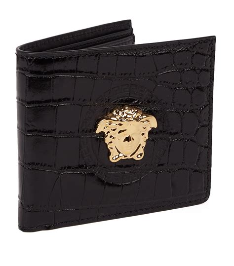 versace men's leather wallet|versace medusa wallet.